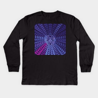 Electroluminated Skull Radiate - Eggplant Kids Long Sleeve T-Shirt